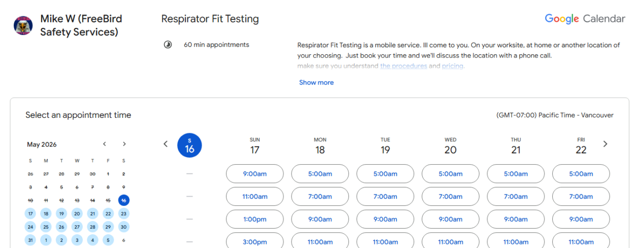 Convenient 24/7 Appointments Online 1 Convenient 24/7 Appointments Online, Booking Respirator Fit Testing Online
