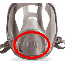 Buying a Fake Respirator Online | 2 Huge Problems 6 real respirator full face shows manufactures logo 3M on exhaust port cover